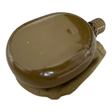 Genuine USSR Soviet Russian Army Military Khaki Brown Flask Water Bottle Belt Case
