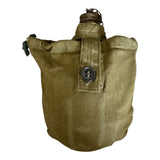 Genuine USSR Soviet Russian Army Military Khaki Brown Flask Water Bottle Belt Case