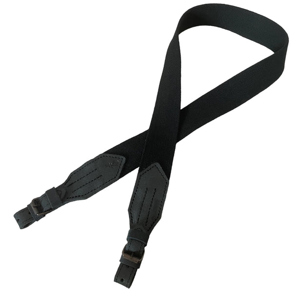 Black Wide Canvas with Leather Hunting Rifle Sling Air Gun Strap Shooting
