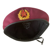 Sowjetisches Abzeichen der russischen Armee der UdSSR im Militärstil, rotes Purpur-Fallschirmjäger-Baskenmütze, Mütze, sowjetisches Abzeichen
