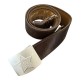 Soviet Uniform USSR Soldier Belt Leather Imitation Grey Metal Buckle
