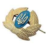 Ukrainian Army 90s Military Uniform Ushanka Hat Cap Beret Trident Metal Badge