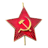 Soviet USSR Russian Army Military Large Red Star Ushanka Hat Cap Beret Metal Badge