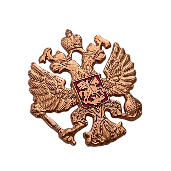 Anstecknadel aus Metall mit russischem Adlerwappen