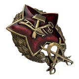 Russian RKKA Soviet Red Army CAVALRY COMMANDER Brass Medal Badge Hammer Plough