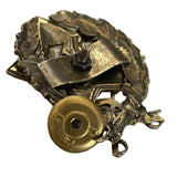 Russian RKKA Soviet Red Army CAVALRY COMMANDER Brass Medal Badge Hammer Plough