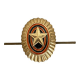 Russische Armee-Offizier-Uniform, Uschanka-Hut, Mütze, kleines Kokardenabzeichen