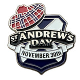 Scotland St Andrews Day November 30th Saltire Tam Enamel Lapel Pin Badge