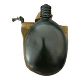 Soviet USSR Russian Army Dark Green Aluminium Flask Bottle Belt Case Collectible
