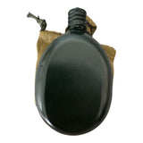 Soviet USSR Russian Army Dark Green Aluminium Flask Bottle Belt Case Collectible