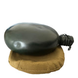 Soviet USSR Russian Army Dark Green Aluminium Flask Bottle Belt Case Collectible