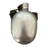 Genuine USSR Soviet Russian Army Military Aluminium Grey Flask Water Bottle Belt Case