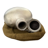 Genuine USSR Soviet Russian Army Military Aluminium Grey Flask Water Bottle Belt Case