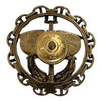Russian Navy Spetsnaz Intelligence Bat & Globe Military Uniform Brass Badge