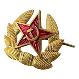 Soviet Russian Army Red Star Ushanka Hat Badge USSR Military Cockade