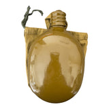 Genuine USSR Soviet Russian Army Military Khaki Brown Flask Water Bottle Belt Case