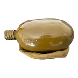 Genuine USSR Soviet Russian Army Military Khaki Brown Flask Water Bottle Belt Case
