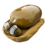 Genuine USSR Soviet Russian Army Military Khaki Brown Flask Water Bottle Belt Case
