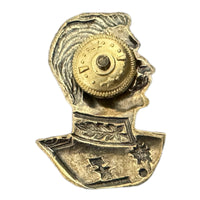 Vintage Russian Soviet Joseph Stalin Brass Bust Badge 4 x 3 cm Screwback