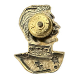 Vintage Russian Soviet Joseph Stalin Brass Bust Badge 4 x 3 cm Screwback
