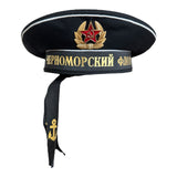 Sowjetische russische Marine BLACK SEA FLEET Sailor Visorless Cap Hat UdSSR Abzeichen
