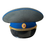 Sowjetische KGB-Offizierparade der UdSSR, russische Militäruniform, Schirmmütze, Schirmmütze 