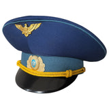 Postsowjetisches ukrainisches Militäroffiziersuniform-Metallabzeichen mit Schirmmütze