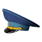 Postsowjetisches ukrainisches Militäroffiziersuniform-Metallabzeichen mit Schirmmütze