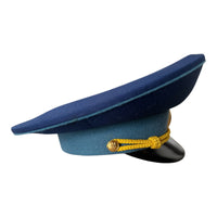 Postsowjetisches ukrainisches Militäroffiziersuniform-Metallabzeichen mit Schirmmütze