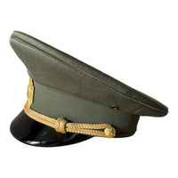 Postsowjetisches ukrainisches Militäroffiziersuniform-Metallabzeichen mit Schirmmütze
