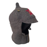 Vintage Soviet Budenovka Wool Hat Red Army Star Badge Military Cap USSR
