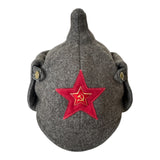Vintage Soviet Budenovka Wool Hat Red Army Star Badge Military Cap USSR