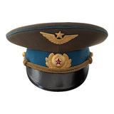 Original Soviet USSR Aviator Officer Visor Hat Vintage Military Pilot Parade Cap