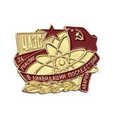 UdSSR Sowjet Russland Ukraine Tschernobyl Liquidator Atomkatastrophe Medaille Pin Abzeichen
