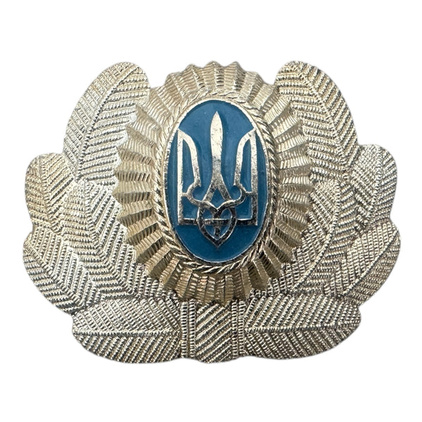 Ukraine Army Military Trident Officers Uniform Ushanka Hat Cap Beret Large Metal Badge