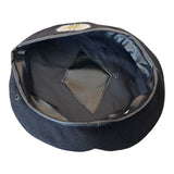 Vintage Black Ukrainian Interior Ministry Beret with Embroidered Patch Emblem