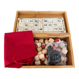 Russian Lotto Bingo Board Game Set with Cards Chips and Wooden Barrels and Box
