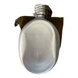 Genuine USSR Soviet Russian Army Military Aluminium Grey Flask Water Bottle Belt Case