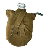 Genuine USSR Soviet Russian Army Military Aluminium Grey Flask Water Bottle Belt Case