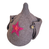 Vintage Soviet Budenovka Wool Hat Red Army Star Badge Military Cap USSR