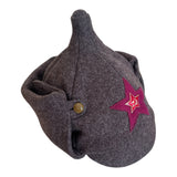 Vintage Soviet Budenovka Wool Hat Red Army Star Badge Military Cap USSR