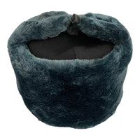 Soviet Russian Army Style Blue Grey Ushanka Winter Hat Soldier Badge
