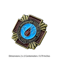 Sowjetische Ukraine Tschernobyl Liquidator Atomkatastrophe Pin Anstecker Repro