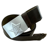 Sowjetischer Uniform-UDSSR-Soldatengürtel, Lederimitat, graue Metallschnalle