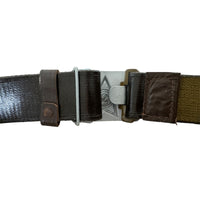 Sowjetischer Uniform-UDSSR-Soldatengürtel, Lederimitat, graue Metallschnalle