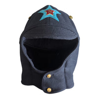 Handmade Soviet Budenovka Cavalry Hat Dark Blue Wool with Brass Red Star Badge