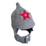 Vintage Soviet Grey Budenovka Wool Hat Red Army Star Badge Military Cap USSR