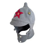Vintage Soviet Grey Budenovka Wool Hat Red Army Star Badge Military Cap USSR