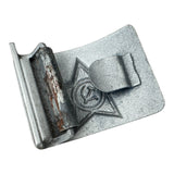 Original USSR Soviet Army Soldier Belt Steal Buckle Silver Grey