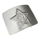 Original USSR Soviet Army Soldier Belt Steal Buckle Silver Grey